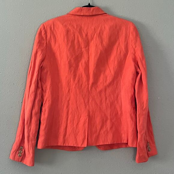 J. Crew Schoolboy Blazer Women’s Size 8 Coral Linen Blend Tailored Jacket Resort - Picture 5 of 5